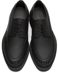 Chaussures derby en cuir tressées noires Lanvin