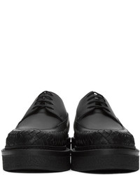 Chaussures derby en cuir tressées noires Lanvin