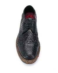Chaussures derby en cuir tressées noires Dolce & Gabbana