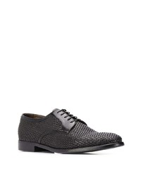 Chaussures derby en cuir tressées noires Silvano Sassetti