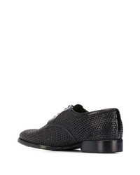 Chaussures derby en cuir tressées noires Silvano Sassetti