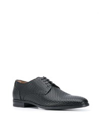 Chaussures derby en cuir tressées noires BOSS