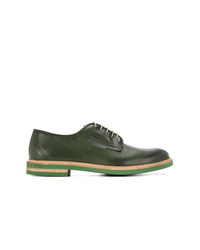 Chaussures derby en cuir vert foncé Cerruti 1881