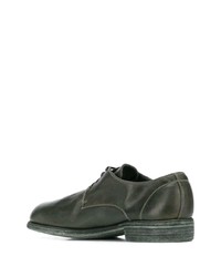 Chaussures derby en cuir vert foncé Guidi