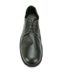 Chaussures derby en cuir vert foncé Guidi