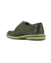 Chaussures derby en cuir vert foncé Cerruti 1881