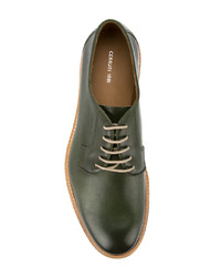 Chaussures derby en cuir vert foncé Cerruti 1881