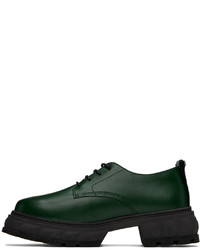 Chaussures derby en cuir vert foncé Viron