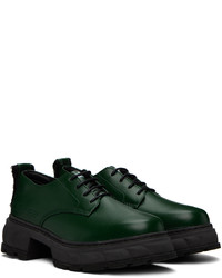 Chaussures derby en cuir vert foncé Viron