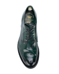 Chaussures derby en cuir vert foncé Officine Creative