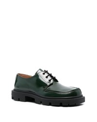 Chaussures derby en cuir vert foncé Maison Margiela