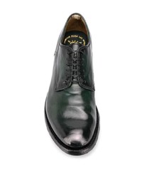 Chaussures derby en cuir vert foncé Officine Creative