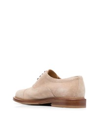 Chaussures derby en daim beiges Brunello Cucinelli