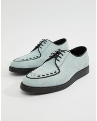 Chaussures derby en daim bleu clair