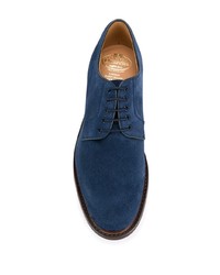 Chaussures derby en daim bleu marine Church's