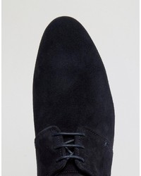 Chaussures derby en daim bleu marine Hugo Boss
