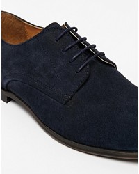 Chaussures derby en daim bleu marine Asos