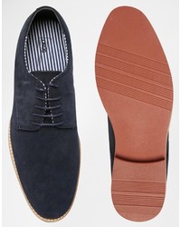 Chaussures derby en daim bleu marine Asos