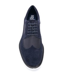 Chaussures derby en daim bleu marine Hogan
