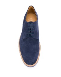 Chaussures derby en daim bleu marine PS Paul Smith