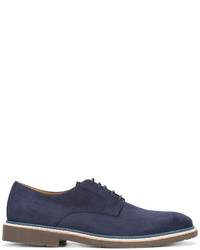 Chaussures derby en daim bleu marine Corneliani
