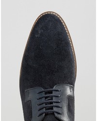 Chaussures derby en daim bleu marine Asos