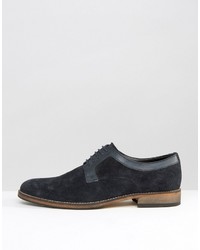 Chaussures derby en daim bleu marine Asos