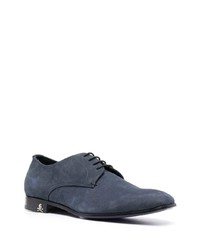Chaussures derby en daim bleu marine Philipp Plein