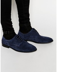 Chaussures derby en daim bleu marine Dune