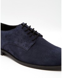 Chaussures derby en daim bleu marine Dune