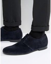 Chaussures derby en daim bleu marine Hugo Boss