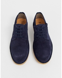 Chaussures derby en daim bleu marine Selected Homme