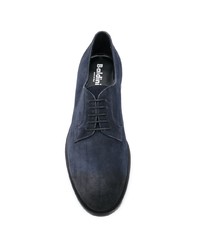 Chaussures derby en daim bleu marine Baldinini