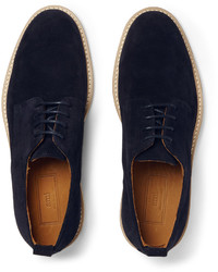 Chaussures derby en daim bleu marine Ami