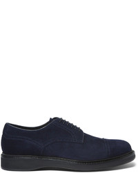 Chaussures derby en daim bleu marine Brioni