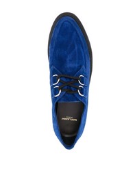 Chaussures derby en daim bleu marine Saint Laurent