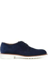 Chaussures derby en daim bleu marine Tod's