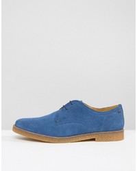 Chaussures derby en daim bleues Base London