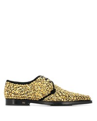 Chaussures derby en daim dorées Dolce & Gabbana