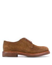 Chaussures derby en daim épaisses marron