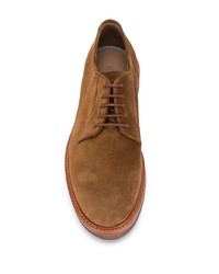 Chaussures derby en daim épaisses marron Brunello Cucinelli