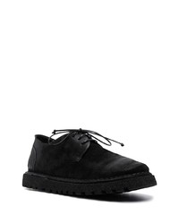 Chaussures derby en daim épaisses noires Marsèll