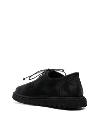 Chaussures derby en daim épaisses noires Marsèll