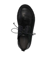 Chaussures derby en daim épaisses noires Marsèll