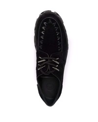Chaussures derby en daim épaisses noires Versace