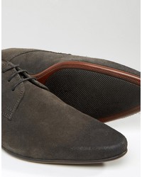 Chaussures derby en daim gris foncé Asos