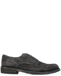 Chaussures derby en daim gris foncé Officine Creative