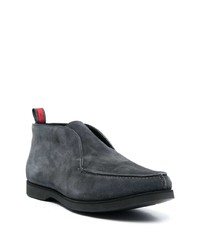 Chaussures derby en daim gris foncé Kiton