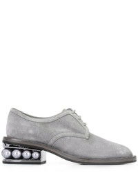 Chaussures derby en daim grises