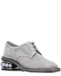 Chaussures derby en daim grises Nicholas Kirkwood